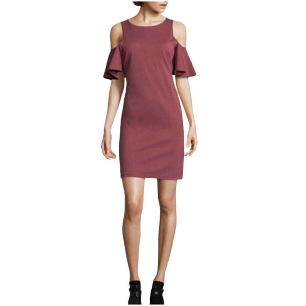 NWT Libby Edelman Cold Shoulder Bodycon Dress in Tuscan Rose - XS